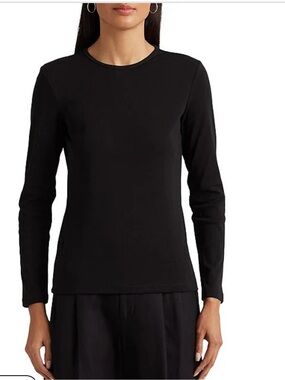 Ralph Lauren Lauren Long Sleeve Black Tshirt, size xl
